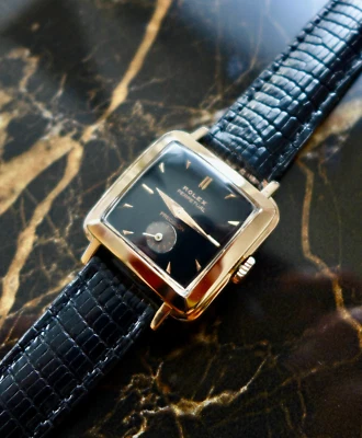 IMPRESIONANTE VINTAGE AÑOS 50 DAMAS ROLEX CUADRADO "BUBBLEBACK" R. 4663 ORO ROSA 18K Foto 1 de 4