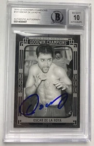 OSCAR DE LA HOYA SIGNED 2015 UD GOODWIN CHAMPIONS #101 BECKETT AUTO 10 BOXING - Picture 1 of 2