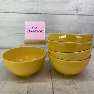 Tabletops AVELLINO Butter Yellow HandCrafted Earthenware Soup Cereal Bowl  Set 5 - Picture 1 of 19