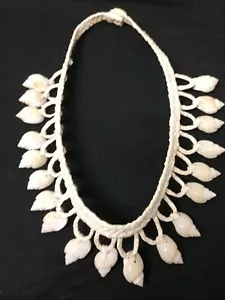 Collana girocollo vintage conchiglia di mare polinesiana, 16", da collezione - Foto 1 di 1