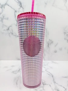 Starbucks Pink Iridescent ~ 24 oz Venti Tumbler mit Strohhalm & Deckel ~ 2022 - Bild 1 von 6