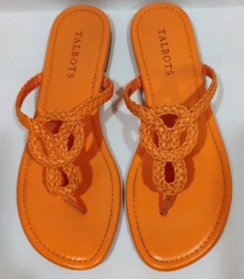 Sandalias Talbots de cuero trenzado 7M/naranja Foto 1 de 4