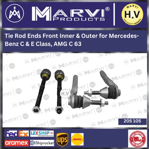 Extremos de barra de amarre delanteros interiores y exteriores para Mercedes-Benz Clase C y E, AMG C 63 Foto 1 de 4