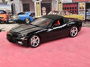 VINTAGE FRANKLIN MINT C6 2005 CORVETTE CONVERTIBILE NERO BELLA AUTO ๐ - Foto 1 di 24