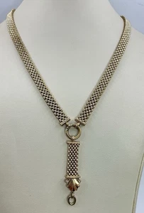 VICTORIAN FANTASTIC MESH NECKLACE WITH A CENTER DROP FOR A PENDANT/ CHARM (V593) - Picture 1 of 7
