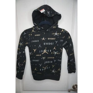 Air Jordan Youth L Jumpman Hoodie Screen Print Gold Gray - Picture 1 of 6