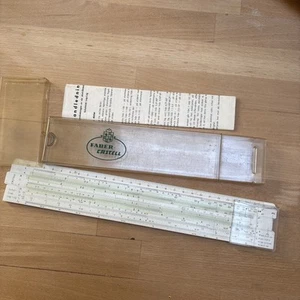 VINTAGE 1960s BOXED A.W.FABER-CASTELL 57/89 SLIDE RULER MADE IN GERMAN - Picture 1 of 7