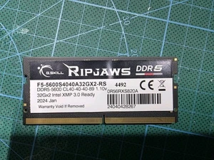 G.SKILL Ripjaws SO-DIMM 32GB (One Stick From 64G Kit) 262-Pin  DDR5 5600 CL40 ⚡ - Bild 1 von 1