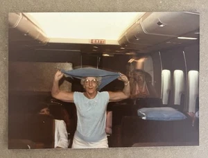 FOUND VINTAGE PHOTO PICTURE Woman On An Airplane - Picture 1 of 3