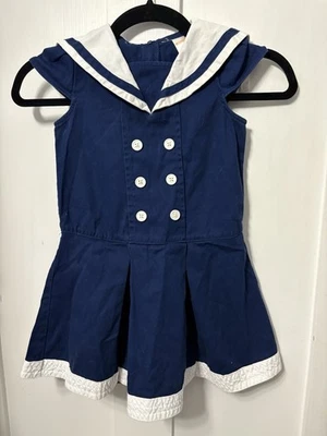 Vtg 2014 Gymboree Girls Sz5 Blue And White Sailor Dress HTF - Image 1 of 4