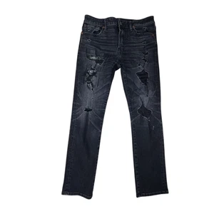 American Eagle Athletic Fit Jeans Men Size 32x30 (30x29) Medium Wash Black Flex - Picture 1 of 13
