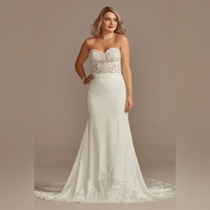 NWT Galina Signature Style SV830 Sheer Bodice Lace Wedding Dress - Picture 1 of 16