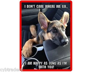  Happy Dog German Shepherd  Refrigerator / Tool Box  Magnet Gift Card Insert - Picture 1 of 1