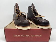 Red Wing Moc Toe Boots 8138 UK-8 Brown RedWing Heritage 6” Briar Oil Leather USA