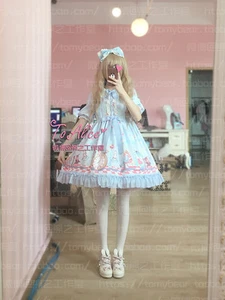 A Alicia Alicia en el País de las Maravillas Cuento de Hadas OP Vestido Lolita Media Manga Vestido Dolly - Imagen 1 de 14