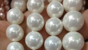 12/14/16/18/20mm South Sea White Shell Pearl Round Loose Beads 15'' Strand - Picture 1 of 9