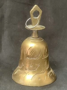 Vtg. Brass Bell, Made in India, Etched, 3.5" T x 2" W - Picture 1 of 7