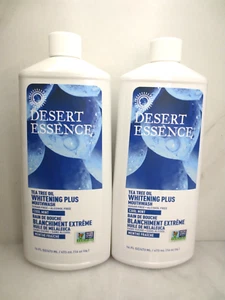 DESERT ESSENCE TEA TREE OIL WHITENING PLUS MOUTHWASH COOL MINT 16 OZ NWOB 2 PCS - Picture 1 of 3