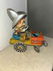 Vintage Art Mfg Co Inc Aufzieh-Blechspielzeug funktioniert GIT ALONG LIL DOGGIE fehlender Sitz - Bild 1 von 13