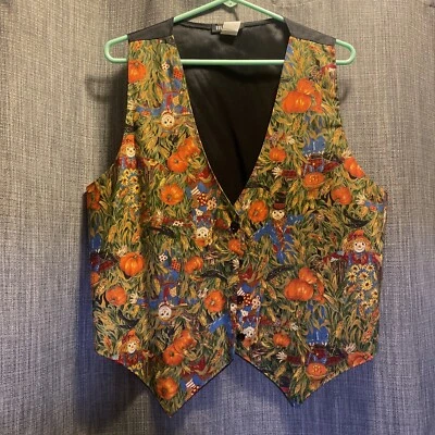 Chaleco de Maíz Cuervo Espantapájaros Calabaza Principal De Colección 111 para Mujer L/XL Abotonado Foto 1 de 4