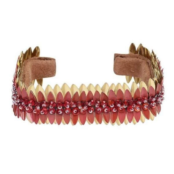 Deepa Gurnani VADA feather crystal Cuff Bracelet Anthropologie  - Image 1 of 1