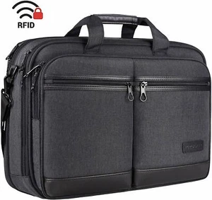 18' Laptop Bag Briefcase 17.3 Inch Expandable Water-Repellent Business Travel Ne - Picture 1 of 7