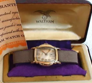VINTAGE 1930'S WALTHAM U.S.A. 9J MENS WATCH WITH BOX IN GOOD USED CONDITION LOOK - Picture 1 of 20
