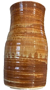 Handgefertigte glasierte Kunst Keramik Ton Vase handgeworfen 8,75""x4,25"" Künstler initialisiert - Bild 1 von 15