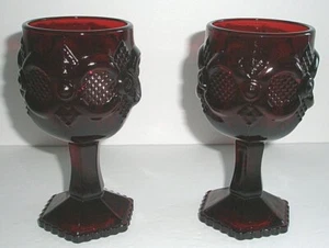 Juego de 2 copas de agua de vino tinto rubí Avon vajilla CE - Imagen 1 de 6