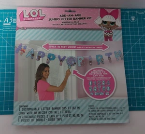 L.O.L. Surprise ! Add-an-Age Jumbo Letter Banner Kit New Over 10 Feet Birthday - Bild 1 von 7