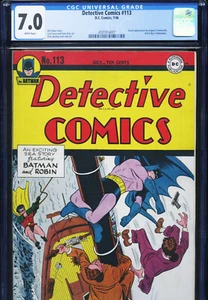 DETECTIVE COMICS #113 - CGC-7.0, WP - Batman/Robin - Edad de Oro - Imagen 1 de 3