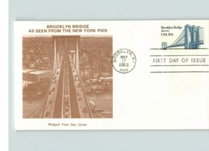 BROOKLYN BRIDGE, New York " as seen from the New York Pier" pictured, FDC - Picture 1 of 1