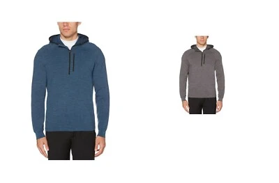 Men's Regular Fit Grand Slam Water-Repellent Hoodie w/ Zip Pocket, Blue/Grey NWT - Image 1 of 4