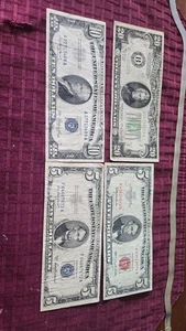 currency us paper money $ 20,10 2 5.00 bills - Picture 1 of 16