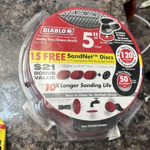 DIABLO Sanding Discs 5" 120 Grit Hook and Lock Backing 50 per Package Orbital DA - Picture 1 of 3