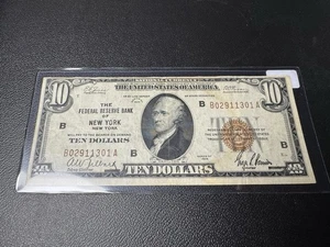 1929 $10 NEW YORK New York NY Federal Reserve Bank FRB Brown National Currency - Picture 1 of 2