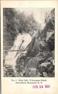 Postcard NY High Falls Wilmington Notch Adirondack Mountains Stairs 1931 V148 - Picture 1 of 2