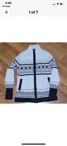 Womens Cynthia Rowley Small Zip Up Sweater Cardigan Sweatshirt Fair Isle - Picture 1 of 8