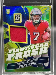 24 Optic BUCKY IRVING (RC) First Year Fresh Hyper PATCH-MEM #FYF-BIG Buccaneers - Picture 1 of 6