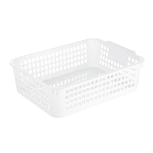 M Desktop Storage Basket Space Saving Handle Rectangular Stackable Hollow S SG - Picture 1 of 12