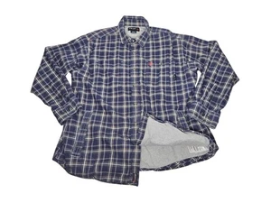 Ariat FR Lined Flannel Shirt Jacket Shacket Blue Plaid Men's XL CAT3 2112 - Picture 1 of 20