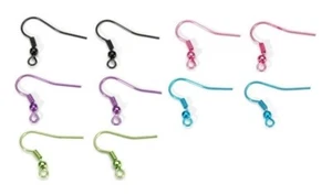 20 French Earwires 19x20mm Ball & Coil Earrings / Hot Pink, Lime OR Black * - Picture 1 of 6