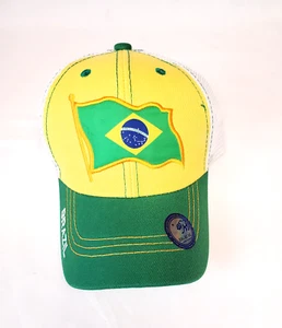 brazil flag trucker hat men mesh snap back adjustable vintage Ordem e progresso - Picture 1 of 4