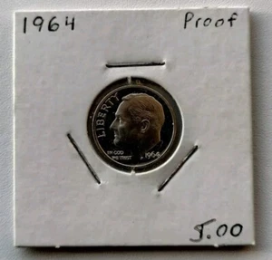 1964 Roosevelt Dime Proof 90% Silver Choice Gem US Coin - Picture 1 of 3