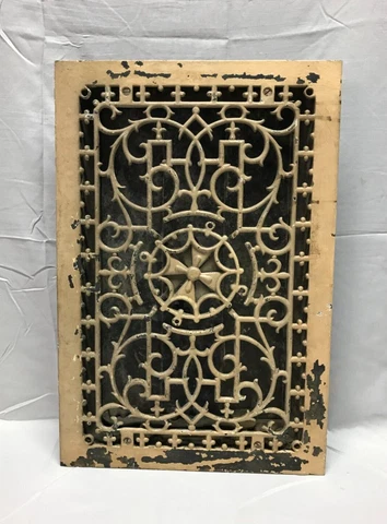 Antique Large Cast Iron Heat Grate Wall Register 12x19 VTG Old 829-23B Cover