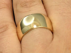 R042- Genuine Solid 9K, 14K or 18K Gold 10mm WIDE Wedding Band Ring size 5 to 11 - Picture 1 of 2