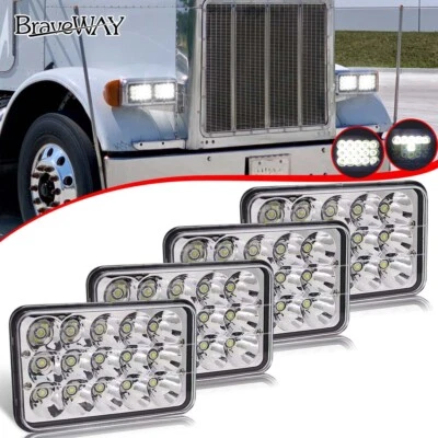 Proyector de faros LED de 4x6" aprobado por el DOT para Peterbilt Kenworth Freightliner Foto 1 de 4