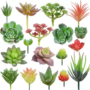18Pcs Mini Artificial Succulent Plant,Flocked Faux Succulent for Floral Wall Gar - Picture 1 of 7
