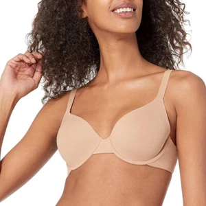 Amazon Essentials Women's Classic T-Shirt Bra Size Size 36C Beige NEW - Picture 1 of 2