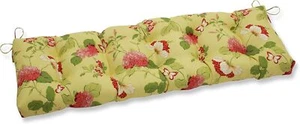 56x18" Outdoor Bench Cushion, Gold Floral - Picture 1 of 2